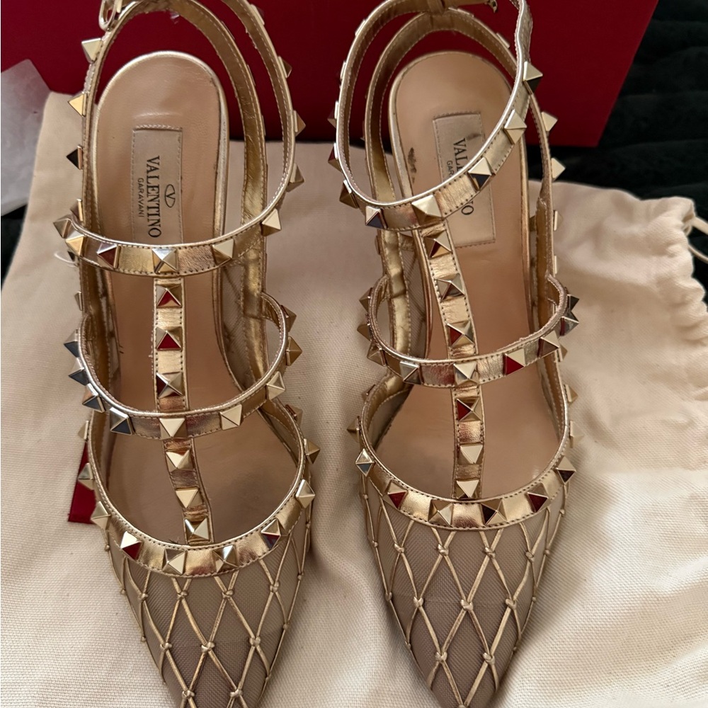 Valentino Gold Studded Heels